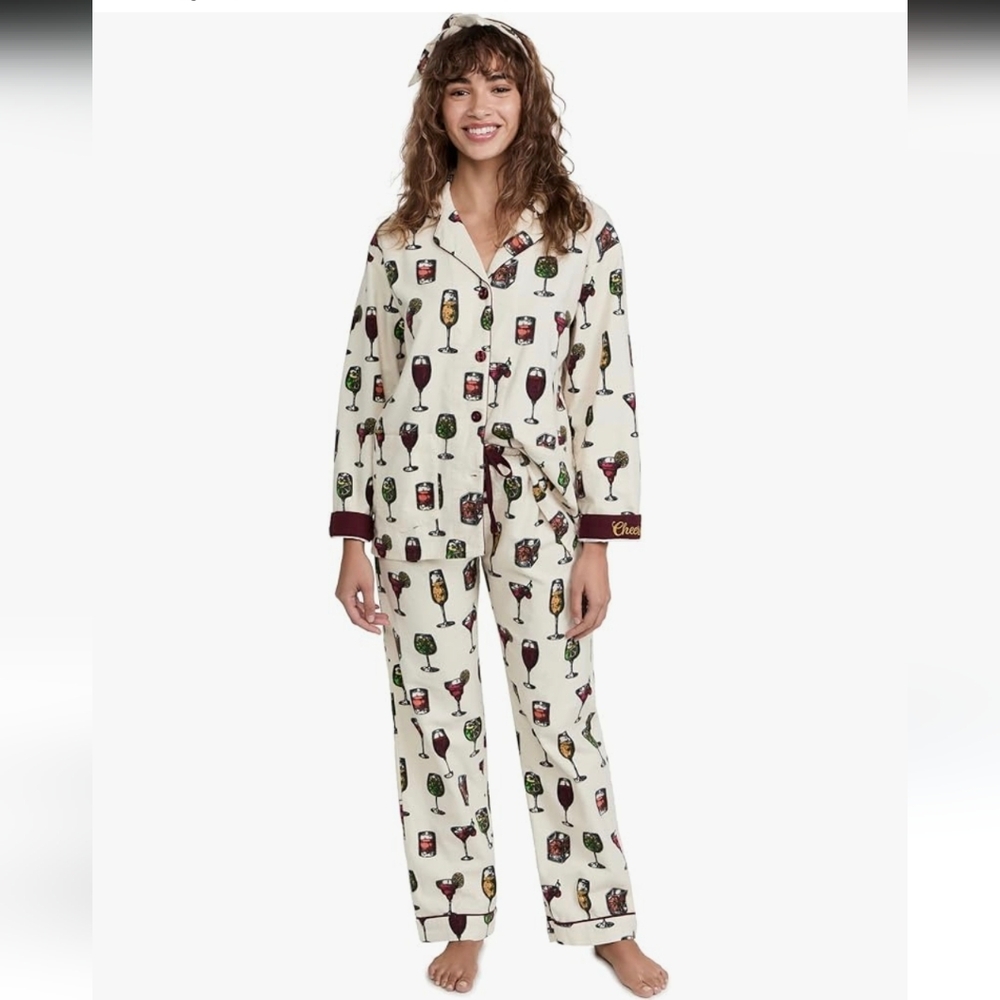PJ Salvage 100% Cotton Matching Set Martini Wine Cocktail Size Small